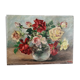 Oil on still life panel with roses