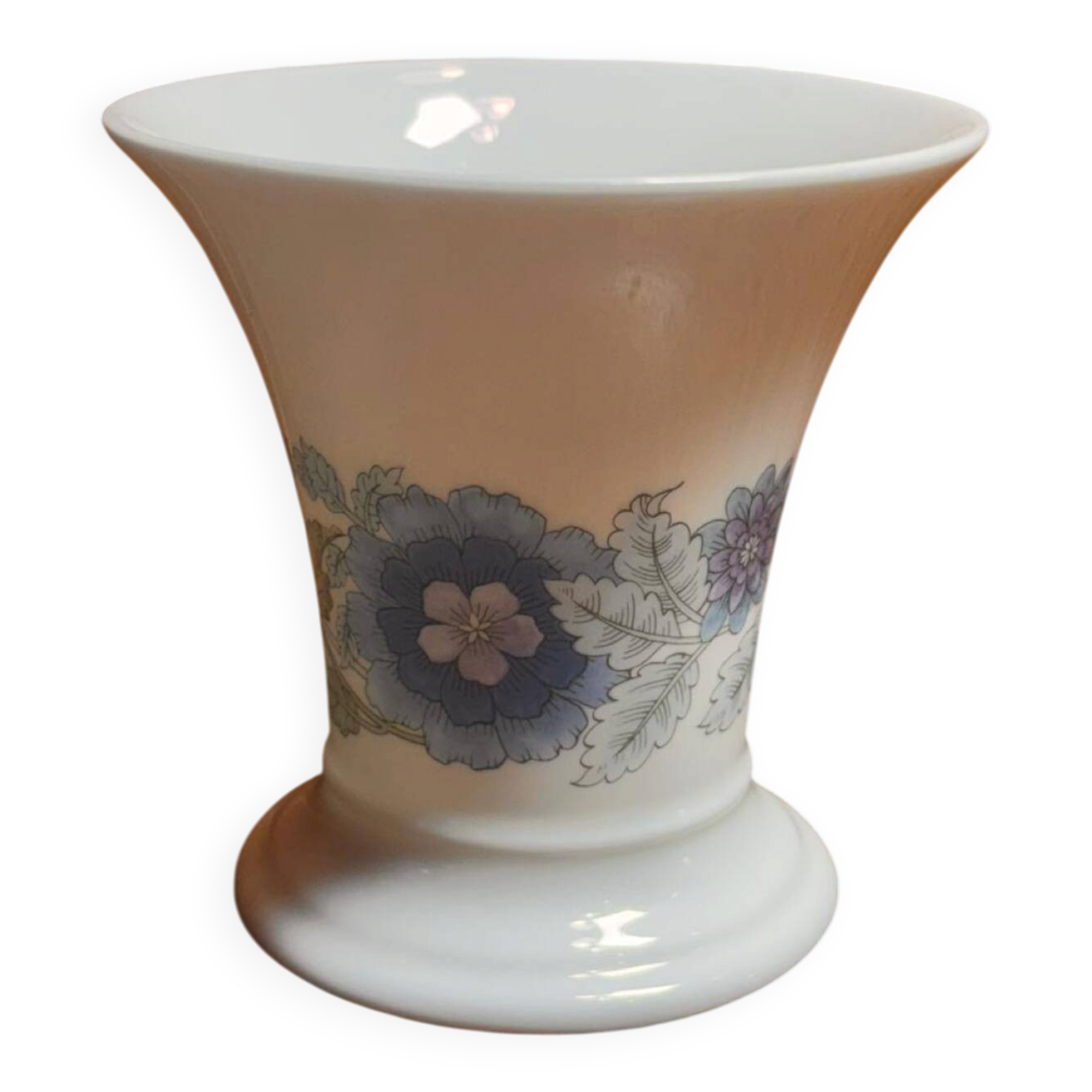 Wedgwood Bone China, small porcelain vase with floral decoration.