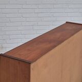 1960s, Danish chest of drawers with a mirror inside, original condition, teak wood.
