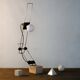 Brutalist lamp in travertine, Italy, 1970s