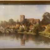 Paysage fluvial original signé impression sur toile par duncan palmar