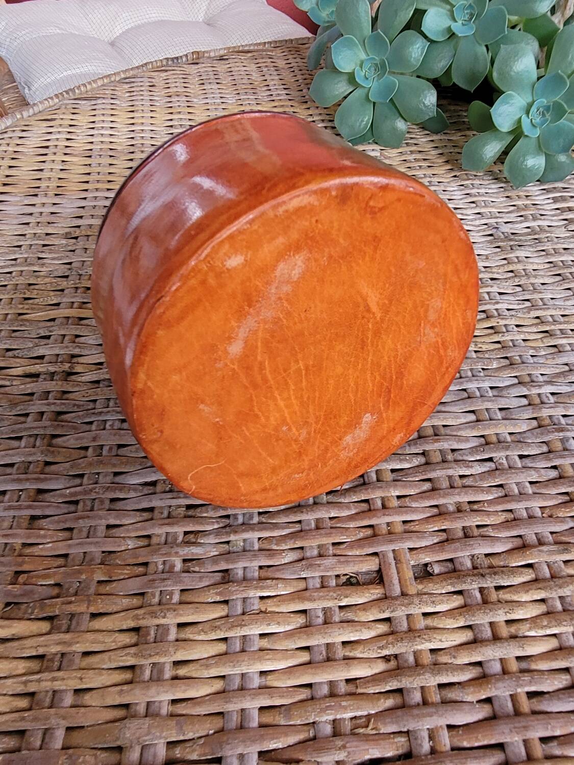Orange leather box
