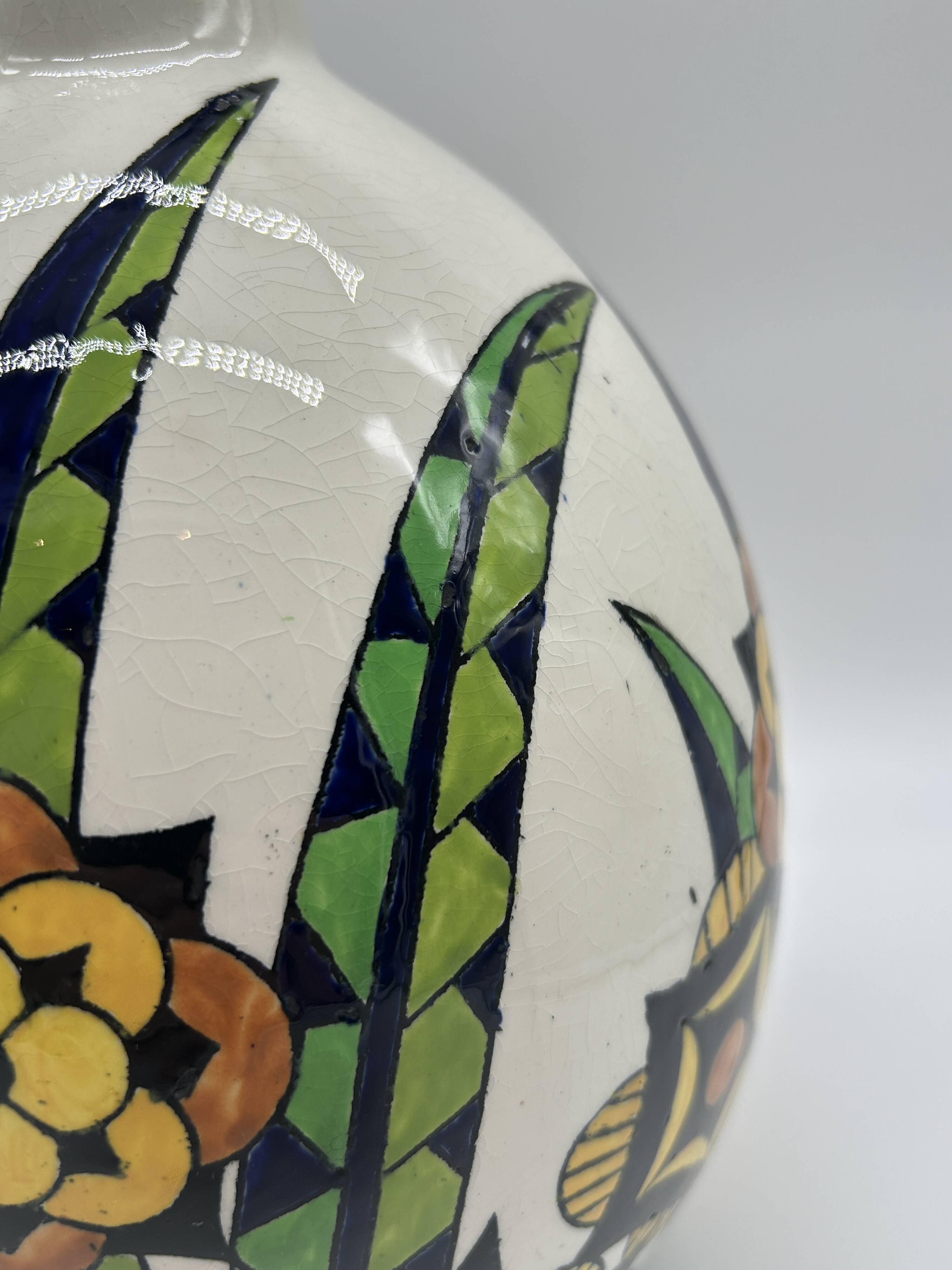 Superb art deco vase - boch freres keramis d1316