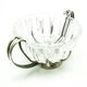 Postmodernist sugar bowl, glass, silver-plated brass, HEFRA, Poland, 1970s