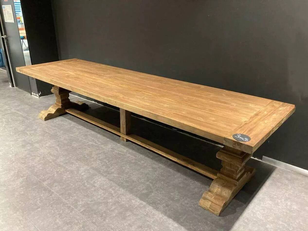 Spirito monastery table in solid oak - length 350 cm