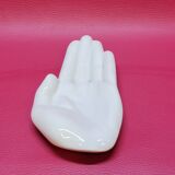 Vide poche en porcelaine blanche en forme de main vintage