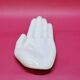 Empty White Porcelain Pocket in the Shape of a Vintage Hand