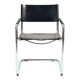 Chaise Bauhaus Mart Stam Marcel Breuer en cuir noir, Fasem 1980s