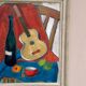 Swedish Oil on Canvas – “Still Life with Guitar and Wine Bottle”