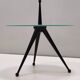 Tripod Beech and Glass Side Table, Italy, 1980s