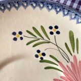 6 vintage Charolles dessert plates with hand-painted floral decor