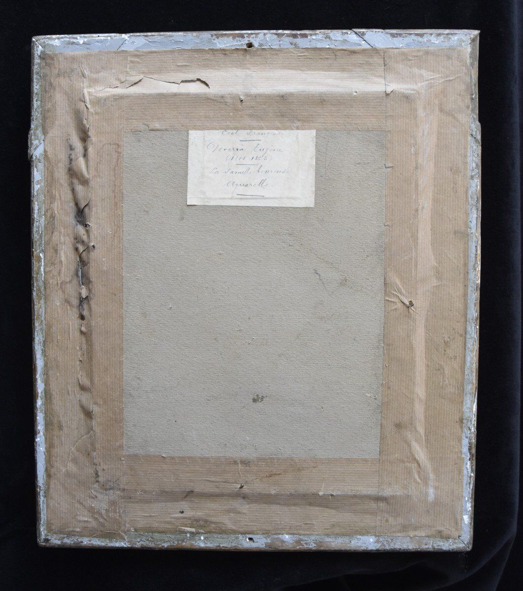 Attributed to Eugène Devéria (1805-1865) The Happy Family, Framed Watercolour