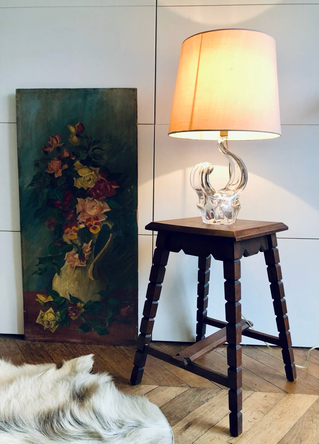 Mid-Century XX Oak Stool or Side Table