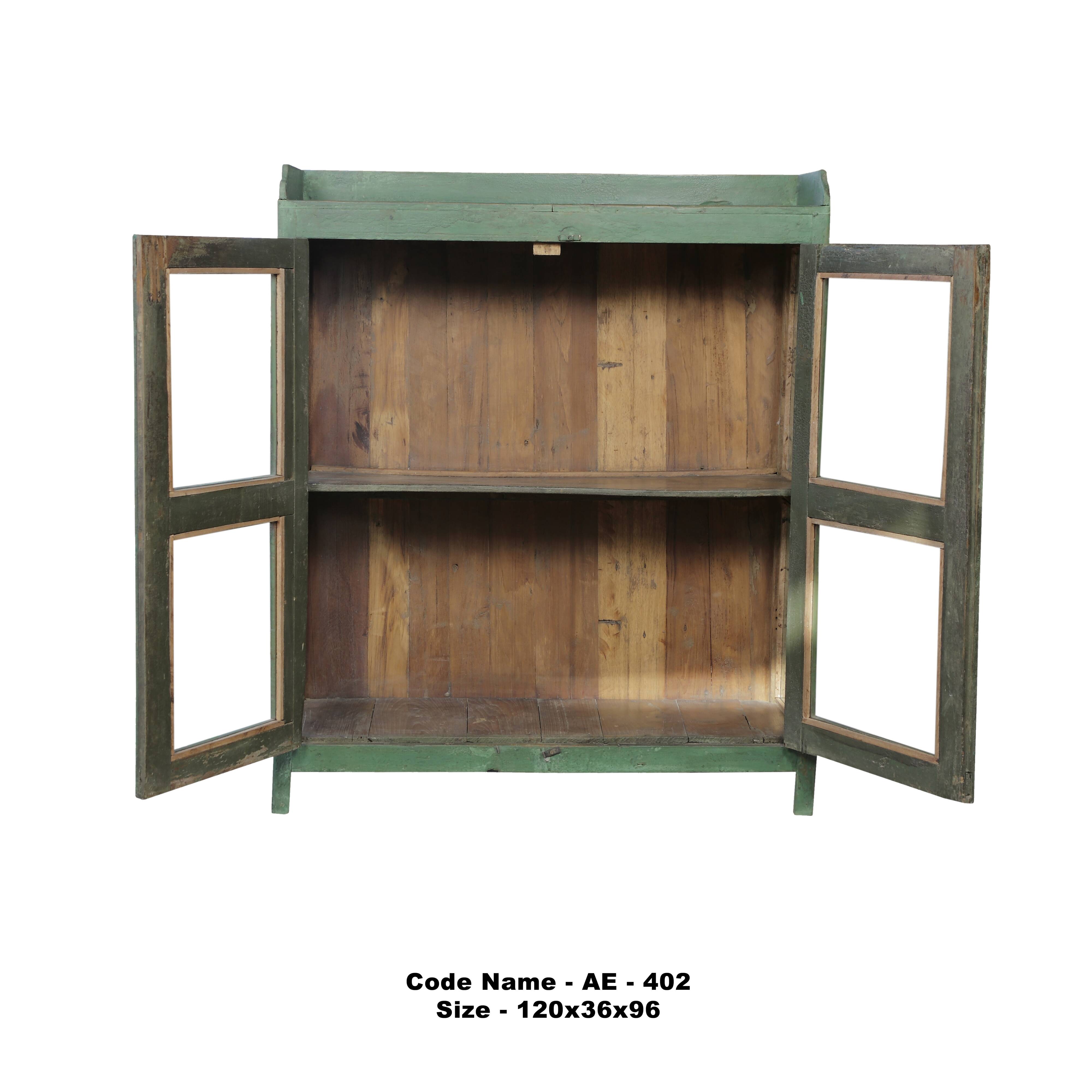 Antique teak sideboard (original light green patina)