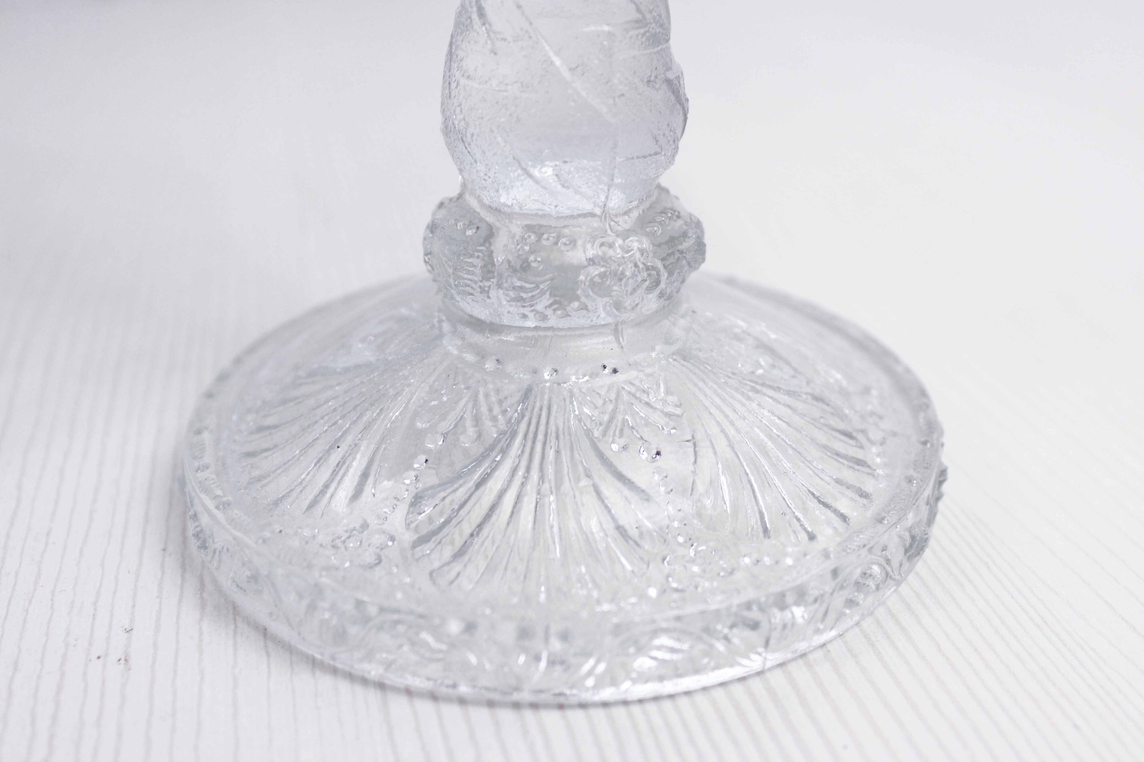 Pair of glass candlesticks