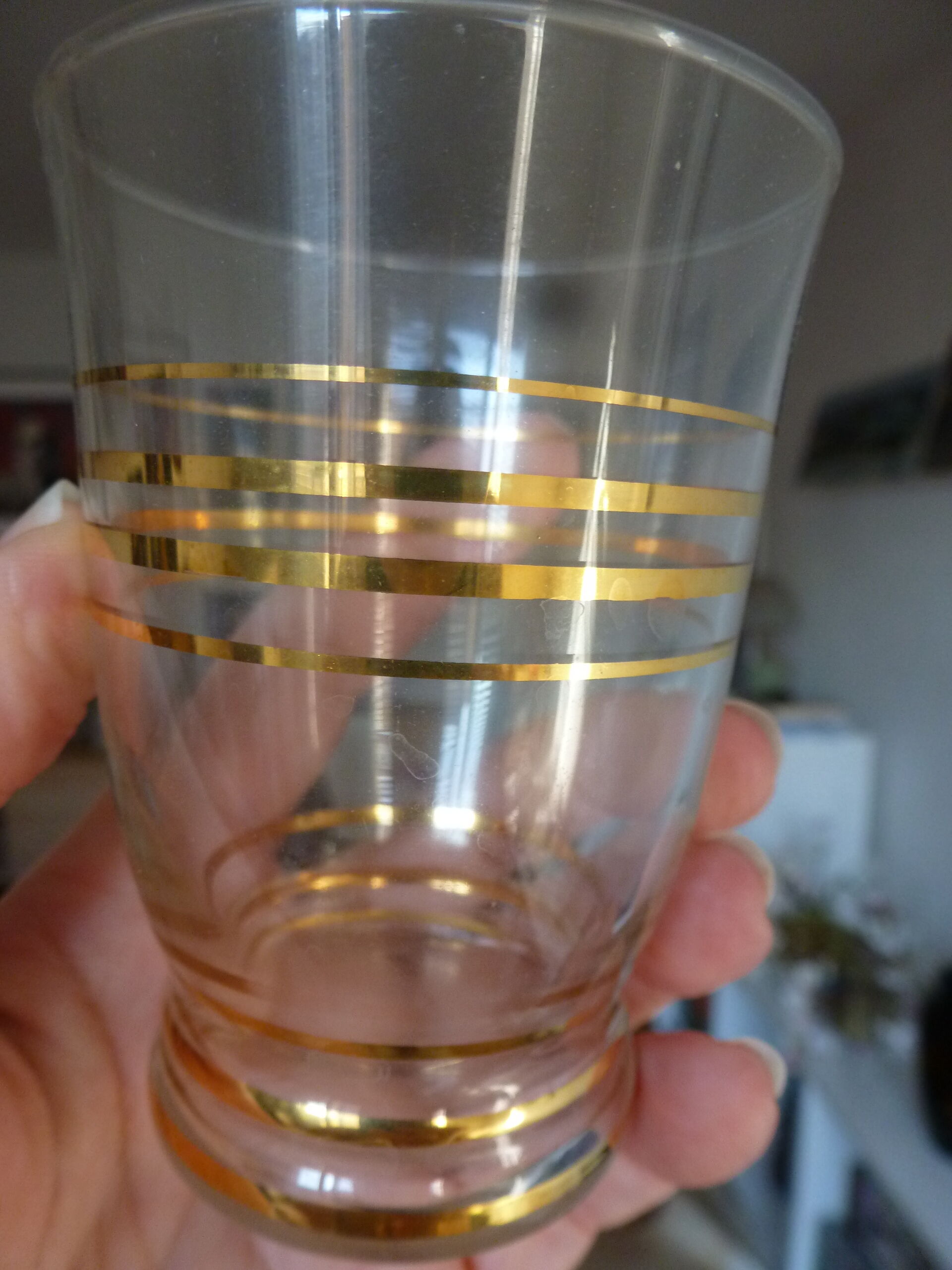 11 glasses with gilding