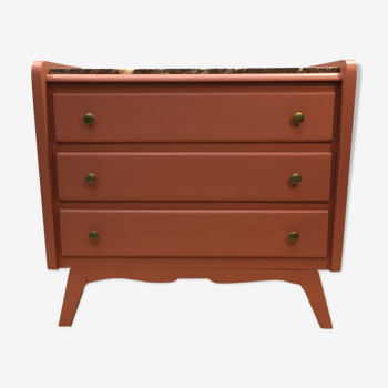 Chest of drawers 30s terracotta color