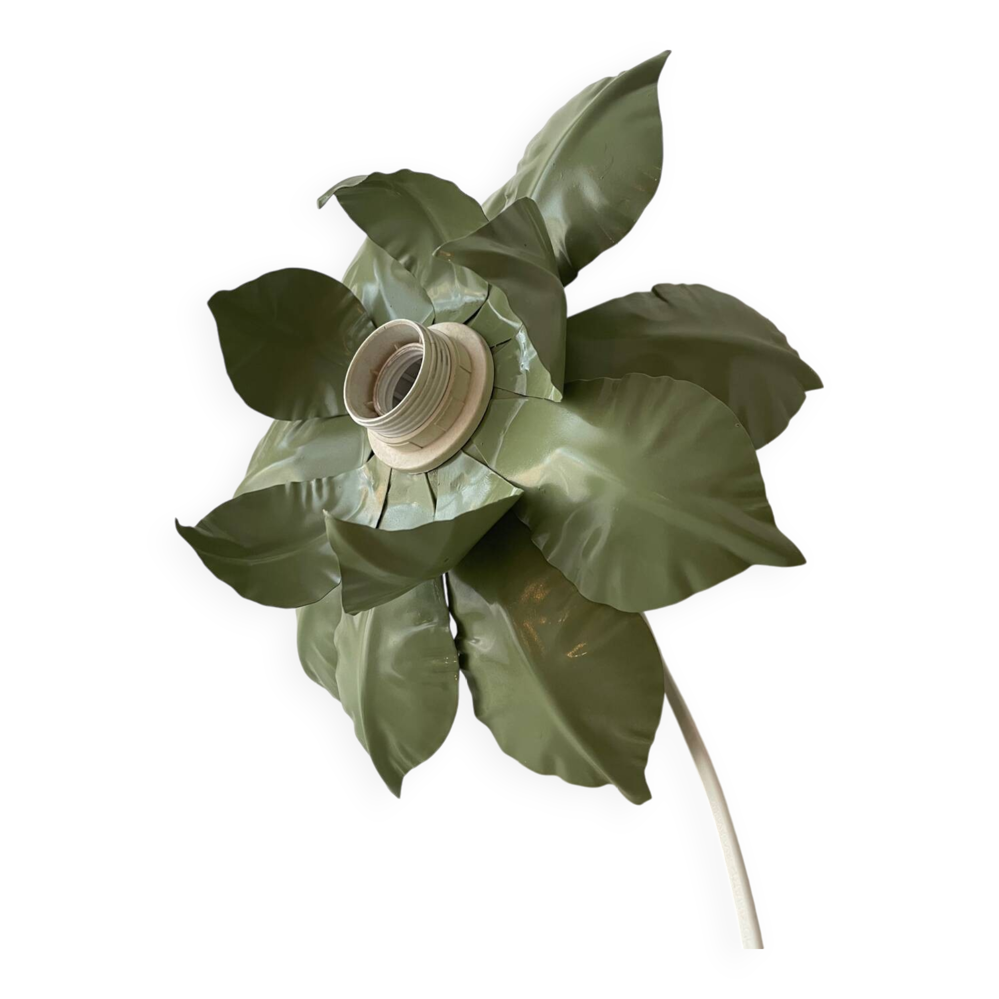 Green metal leaf wall light