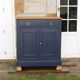 Antique solid wood sideboard – Deep blue & wooden top