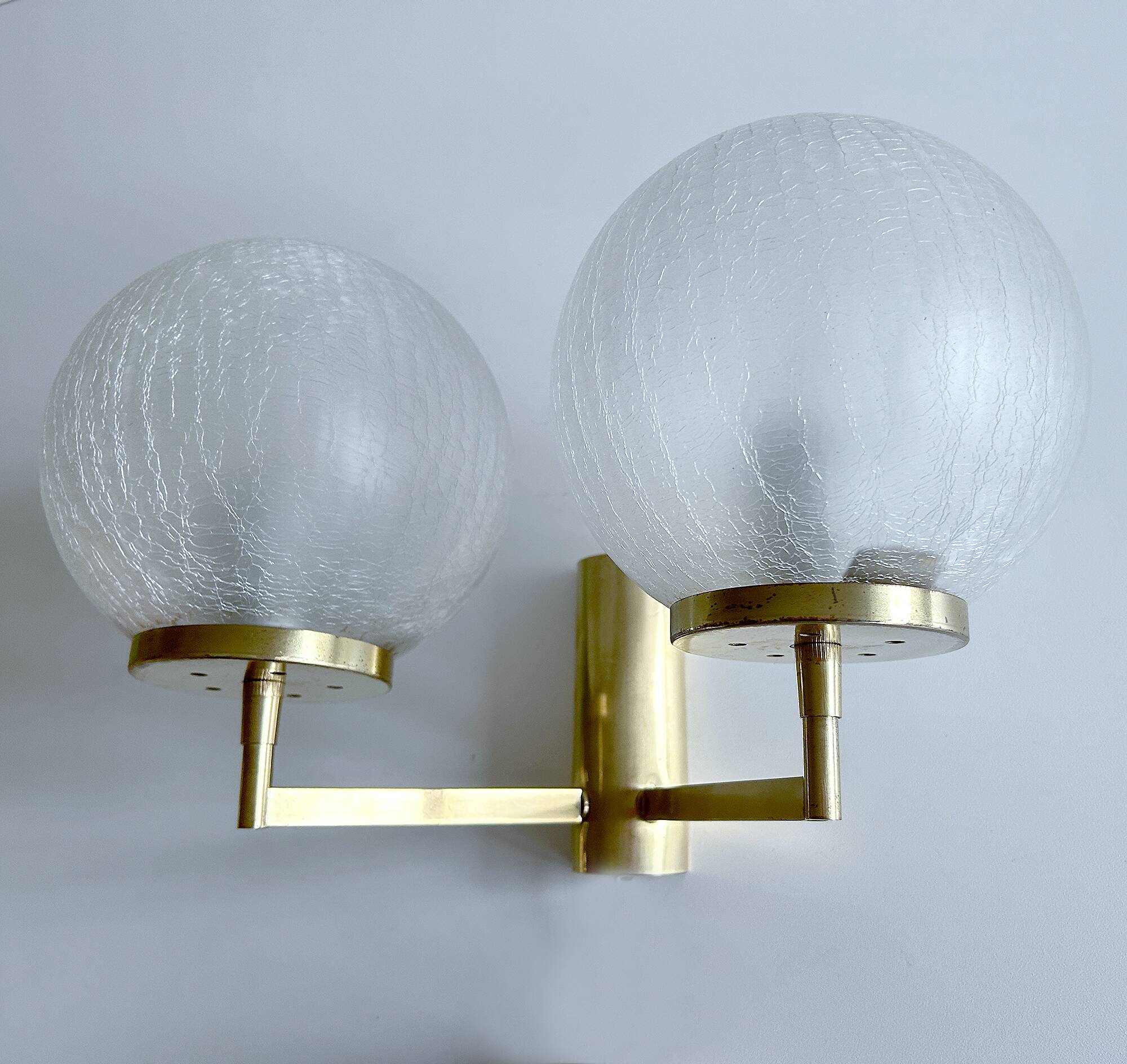 Pair Vintage Bubble Glass Wall Lights