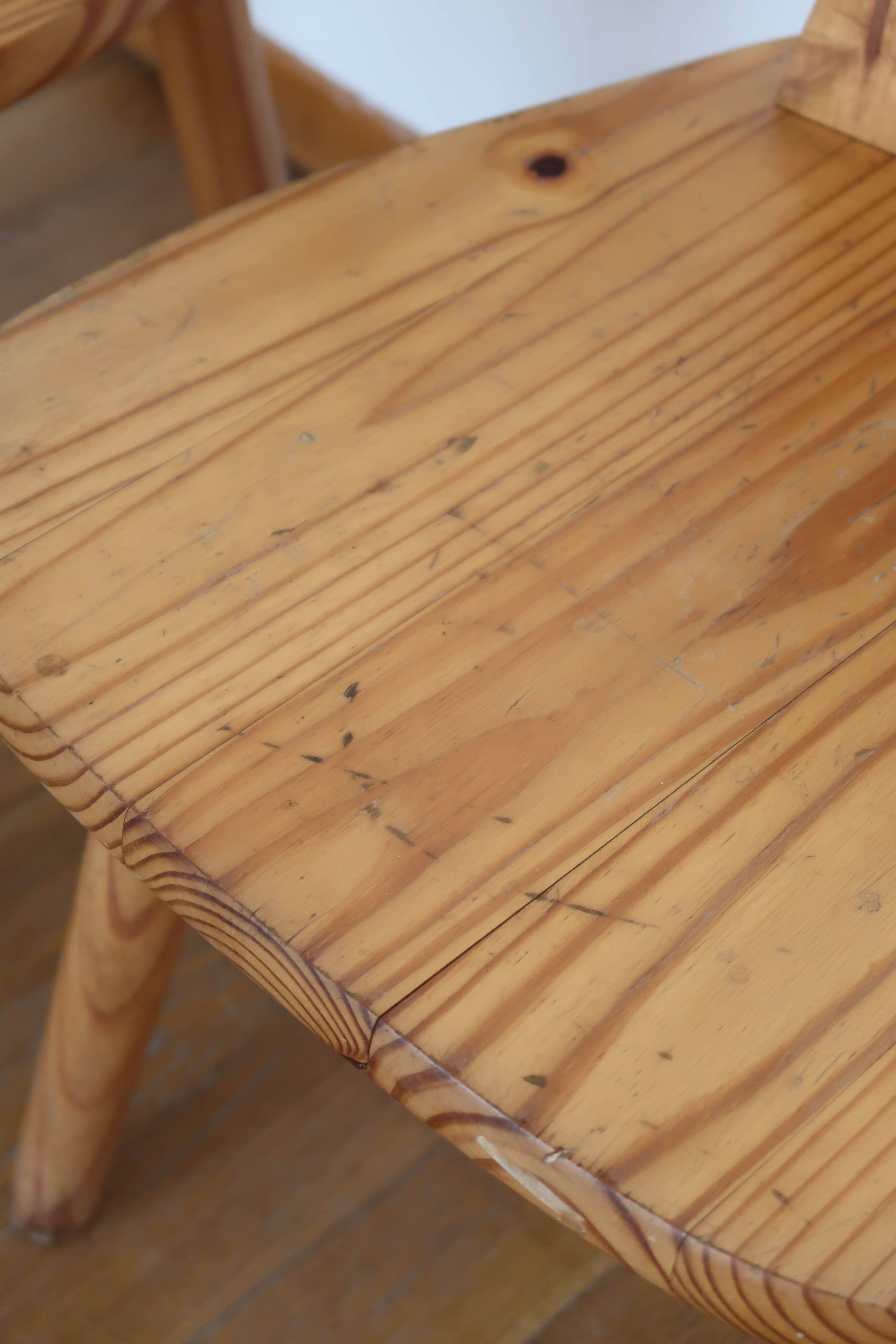 Pair of Scandinavian pine chairs