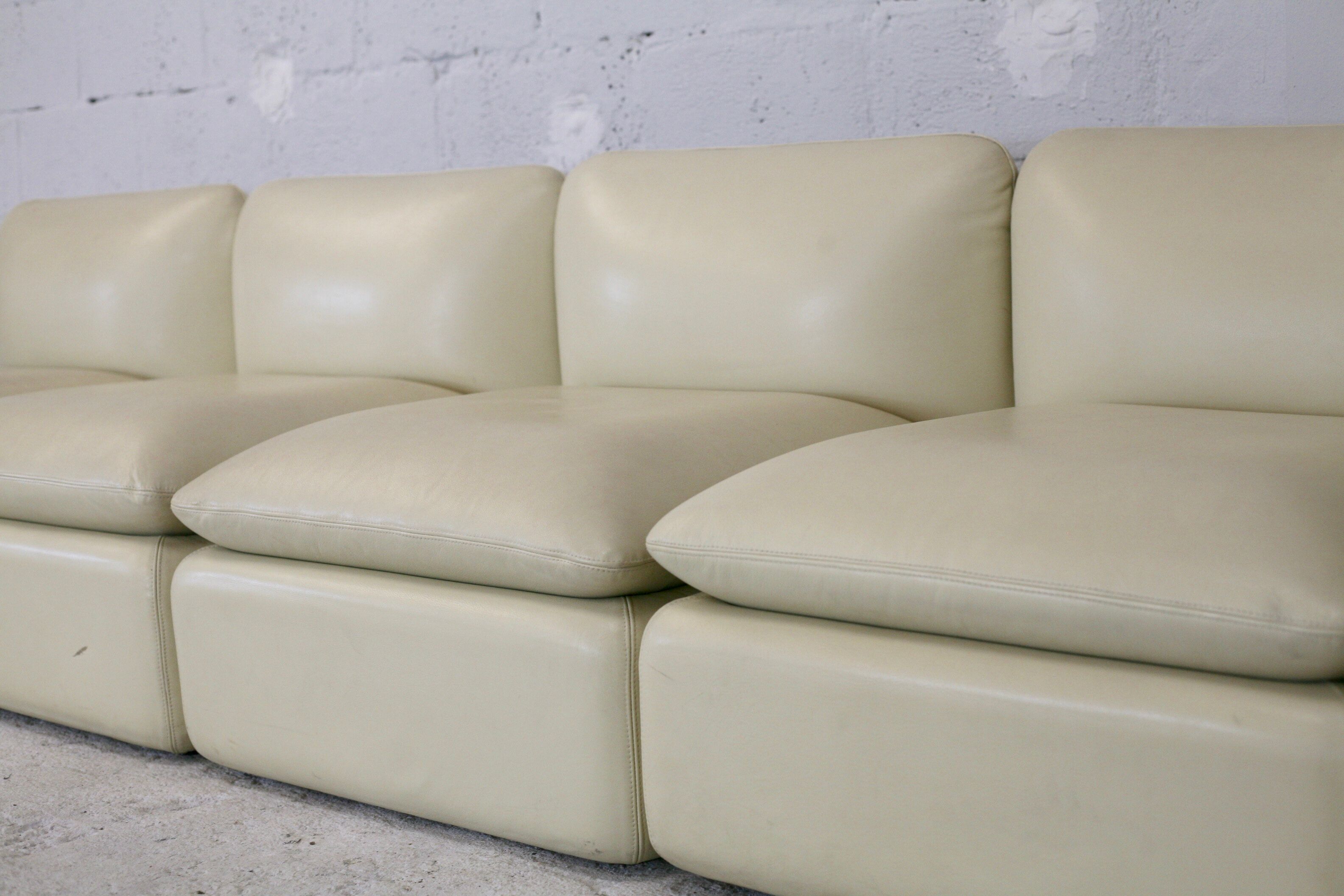 Set of 5 leather armchairs, France 80