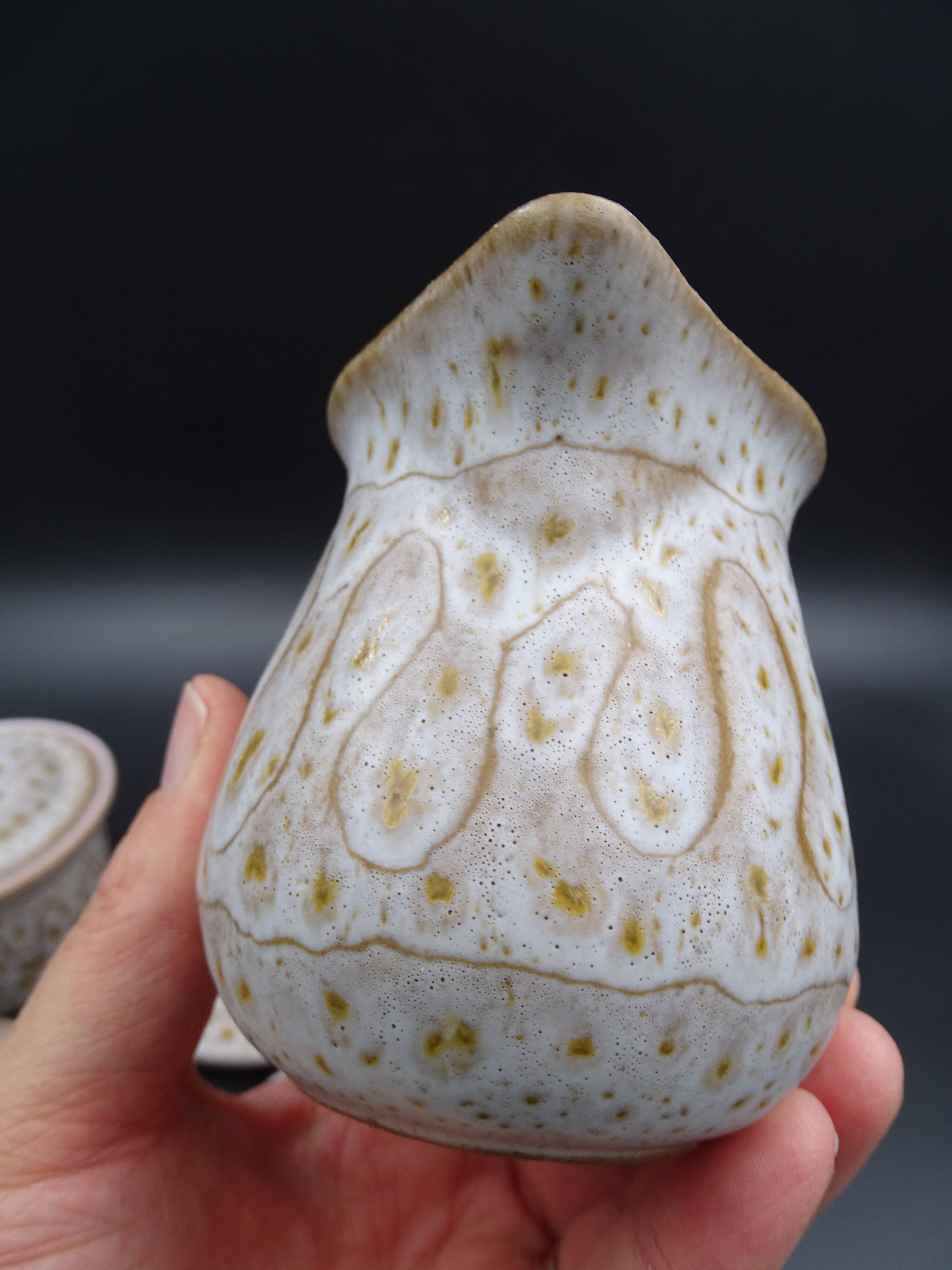 Earthenware coffee service signed Jean Austruy Vallauris around 1970 - Cups - saucers - milk pot