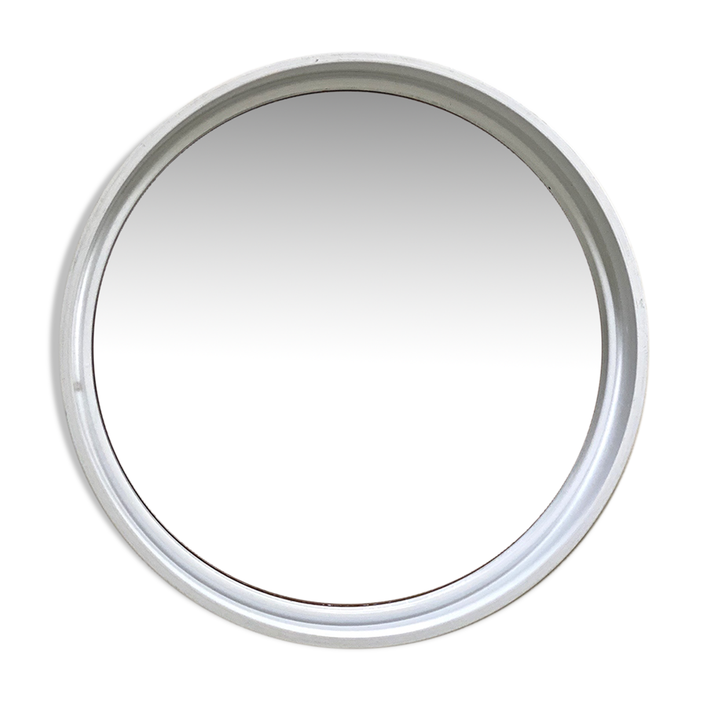 Gilac round wall mirror in white plexi
