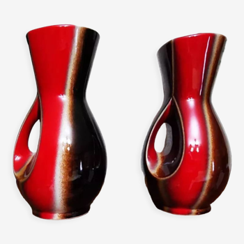Vases en céramique d'art Verceram année 1960