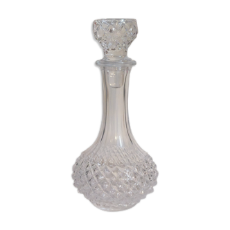 Carafe vintage en verre à picots