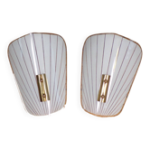 Paire d'appliques modernistes en verre peint
