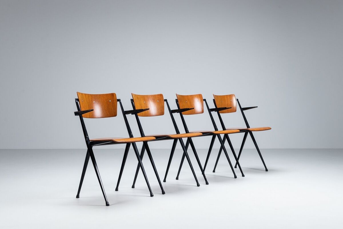 Wim Rietveld Pyramid dining chairs Ahrend de Cirkel The Netherlands 1960