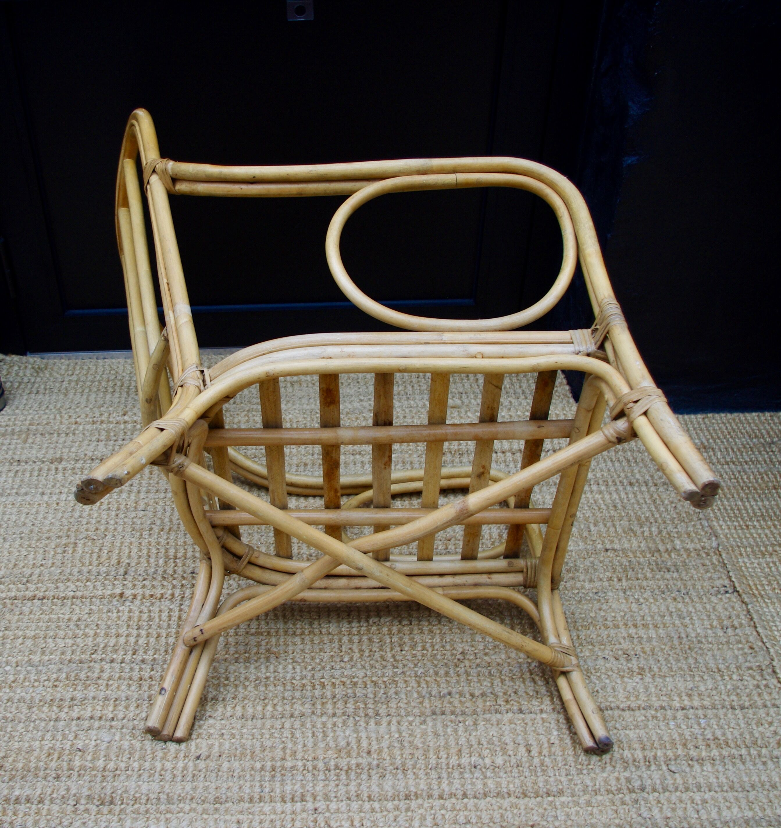 Rattan and bamboo chair adult 70s