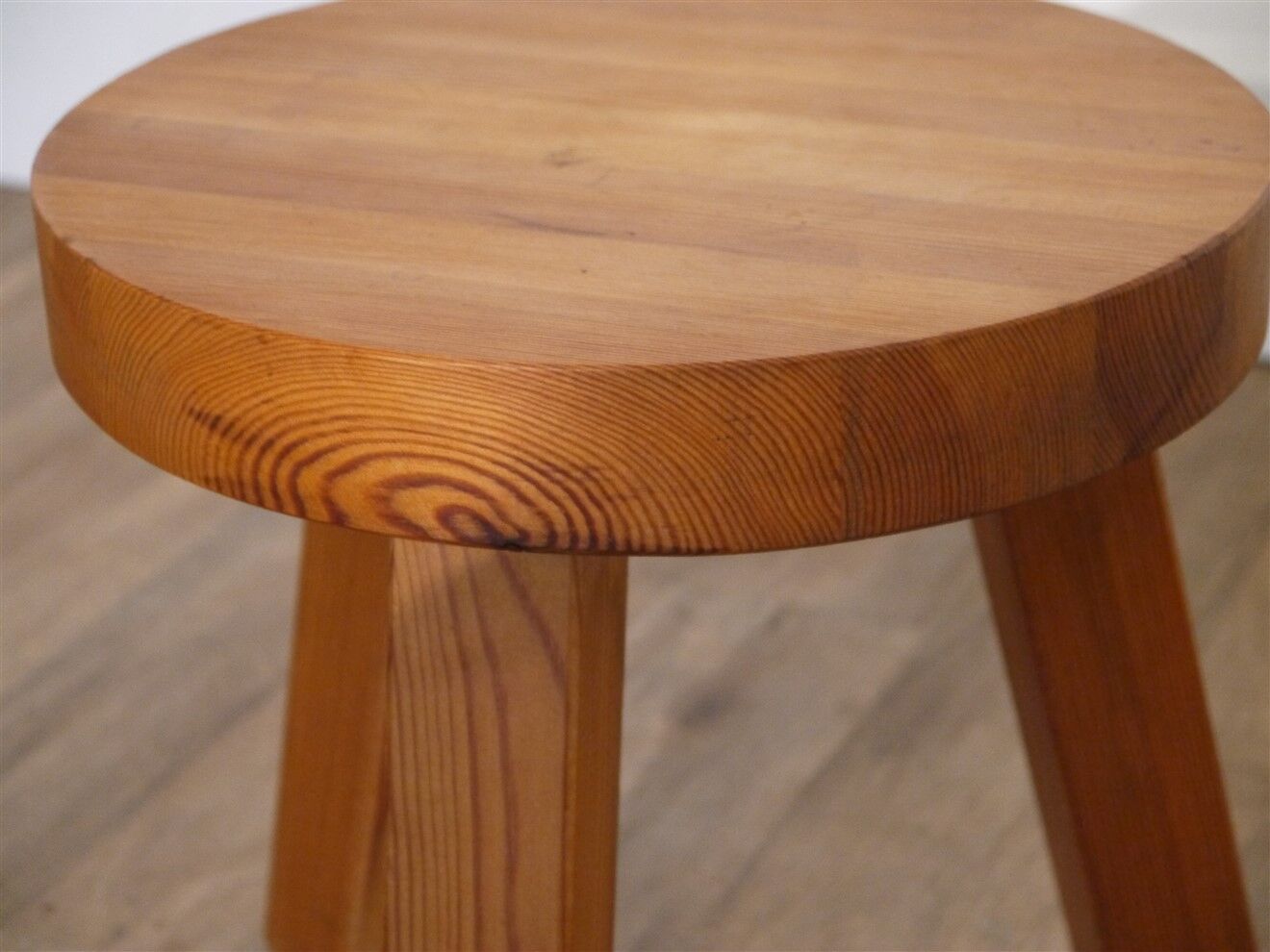 Vintage tripod wooden stool 1970