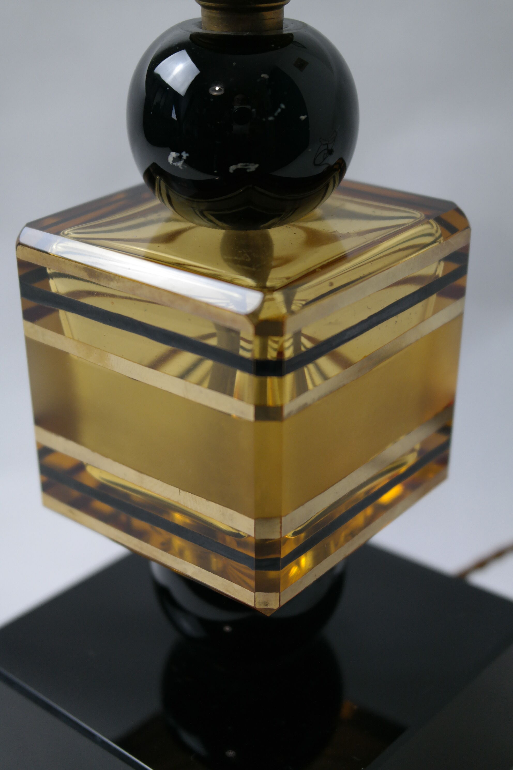 Art Deco style lamp foot in glass and ceramics