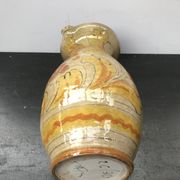 Ancien pichet tiam céramique beige décor fleurs vintage