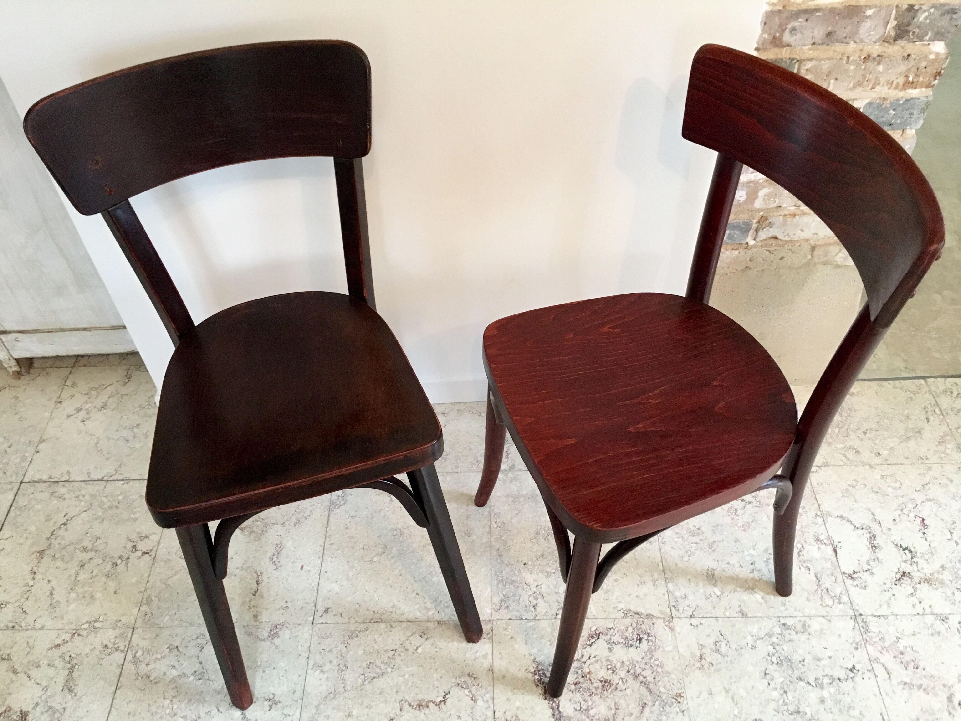 Pair of vintage bistro chairs Berc Antoine