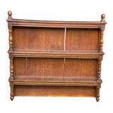 19th-century vintage oak bookshelf.