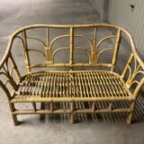 Rattan wicker sofa from the 60s/70s