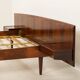 Scandinavian rosewood queen-size bed with bedside tables, Sannemanns, 1960s