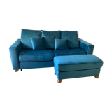 Sofa bed 3 places turquoise