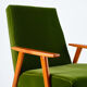 Dark green vintage armchair, solid wood, 60s / 70s