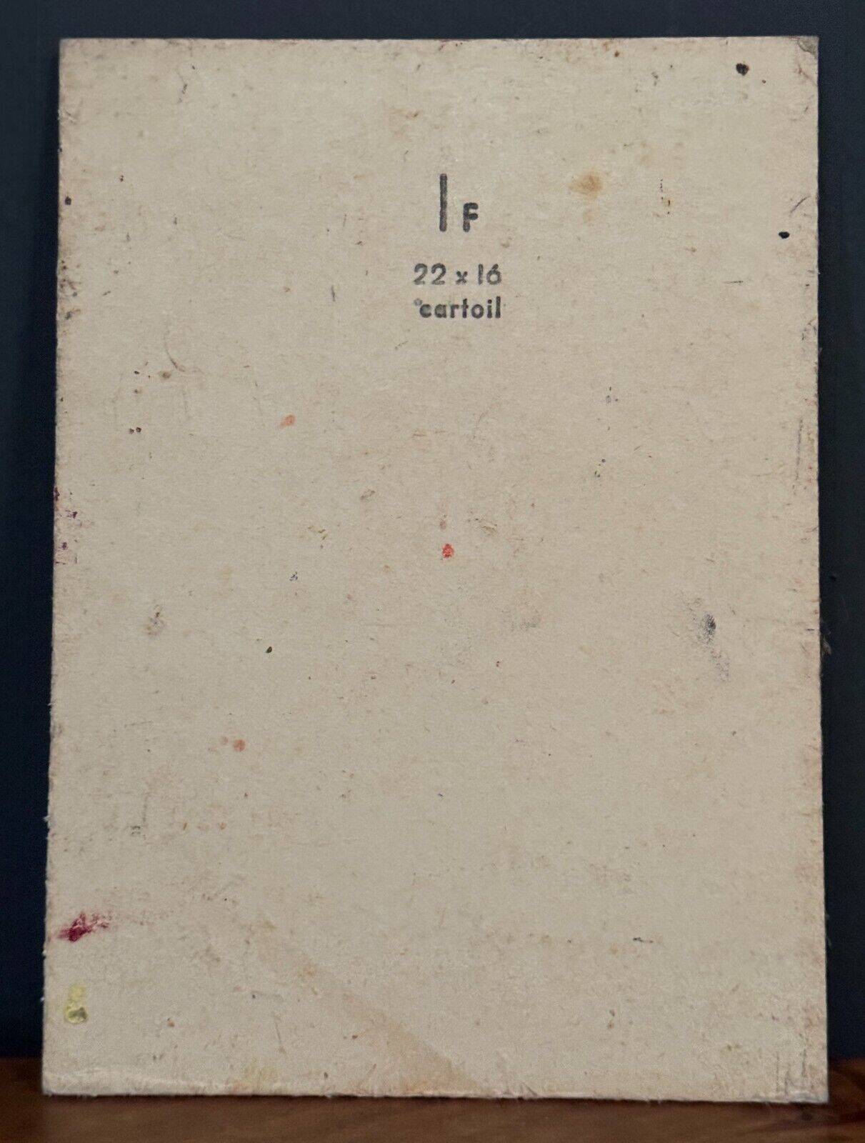 Oil on cardboard by J.-P. Ducos still life 1960 bouquet of flowers