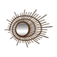 Miroir vintage 1960 soleil rotin osier ortf spirale design - 68 x 52 cm