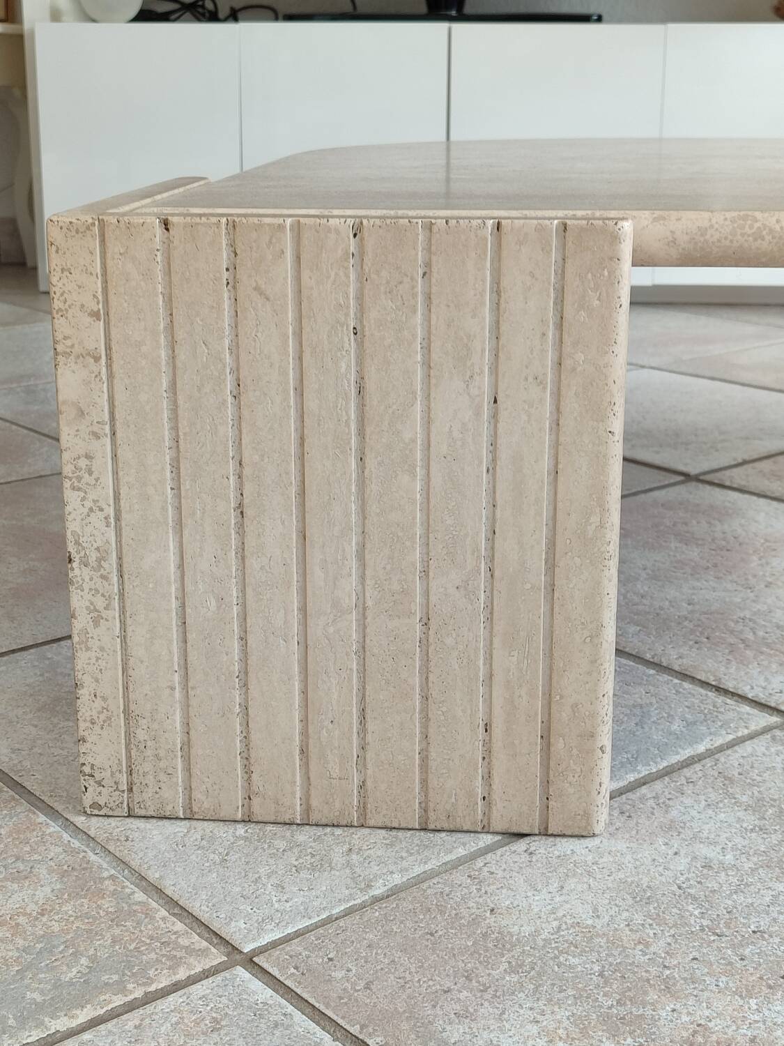 Travertine coffee table