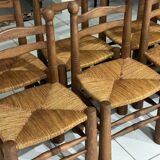 Set of 8 Charles Dudouyt Brutalist Dining Chairs 1960
