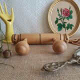 Coat rack 2 wooden hooks - vintage