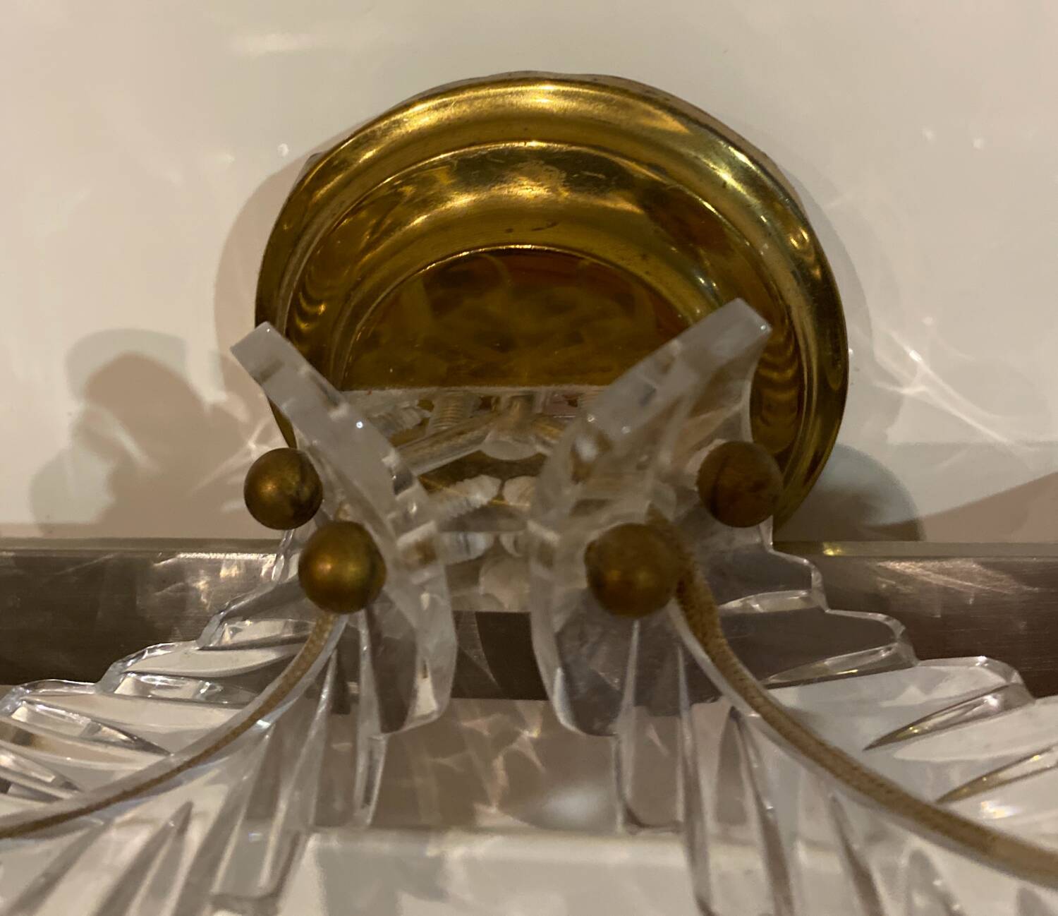 Double brass wall light from the 60s