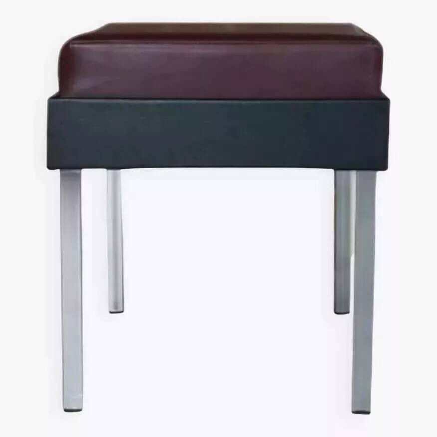 Strafor stool from the 50s, chrome and imitation leather