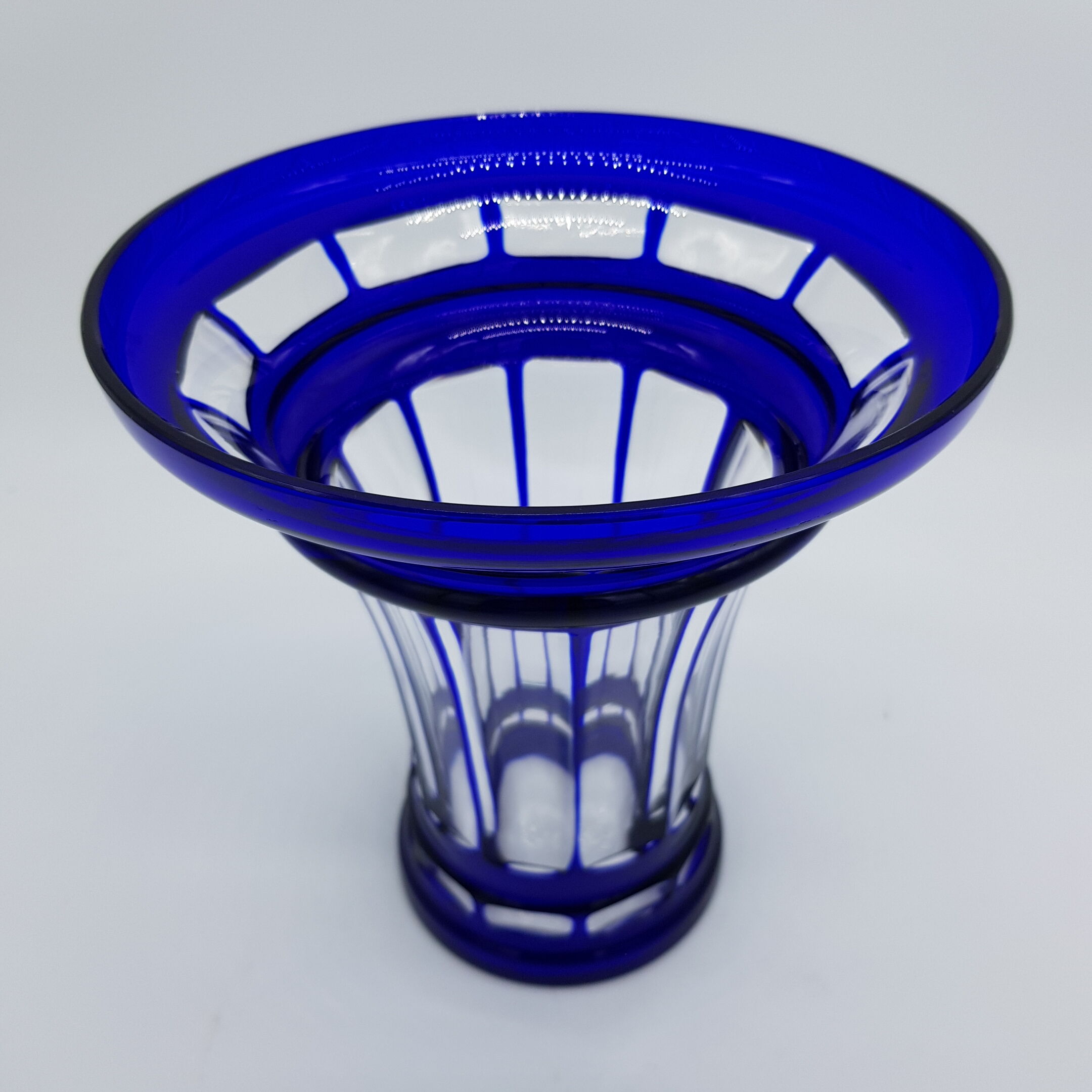 Cobalt blue cut crystal vase